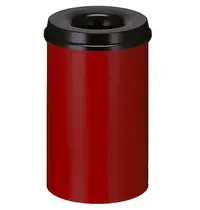 V-Part Afvalbak | Metaal | Rood/Zwart | 20L | Open | Vlamdovend | Ø260x420(h)mm 