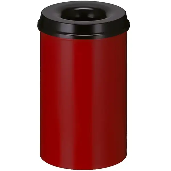 Afvalbak | Metaal | Rood/Zwart | 20L | Open | Vlamdovend | Ø260x420(h)mm