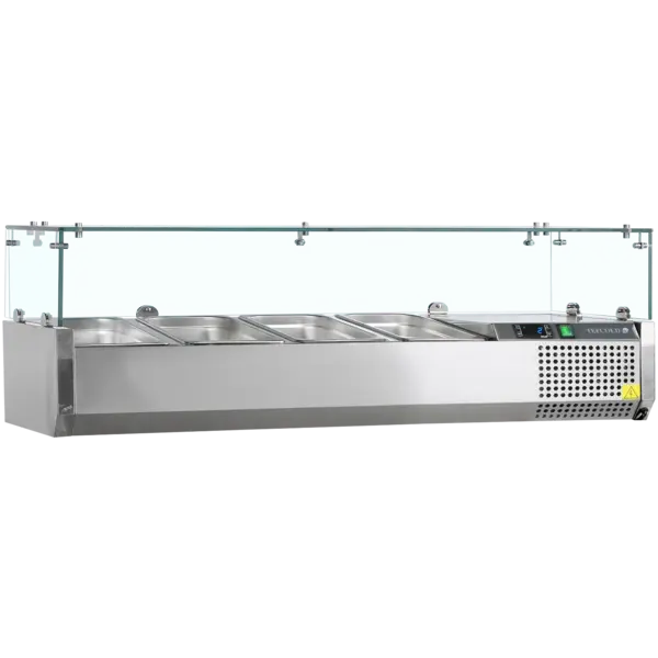 Opzetkoelvitrine | V-LINE | 3x 1/3 GN + 1x 1/2 GN | +2°C/+10°C | 1200x395x425(h)mm