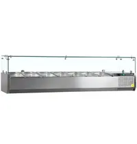 Tefcold Opzetkoelvitrine | V-LINE | 5x 1/3 GN + 1x 1/2 GN | +2°C/+10°C | 1600x395x425(h)mm