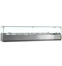 Tefcold Opzetkoelvitrine | V-LINE | 8x 1/3 GN | +2°C/+10°C | 1800x395x425(h)mm