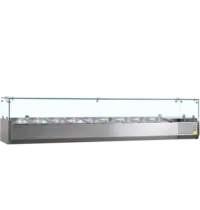Tefcold Opzetkoelvitrine | V-LINE | 8x 1/3 GN | +2°C/+10°C | 2000x395x425(h)mm