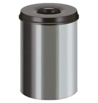 V-Part Afvalbak | RVS | Zwart | 30L | Open | Vlamdovend | Ø335x470(h)mm 