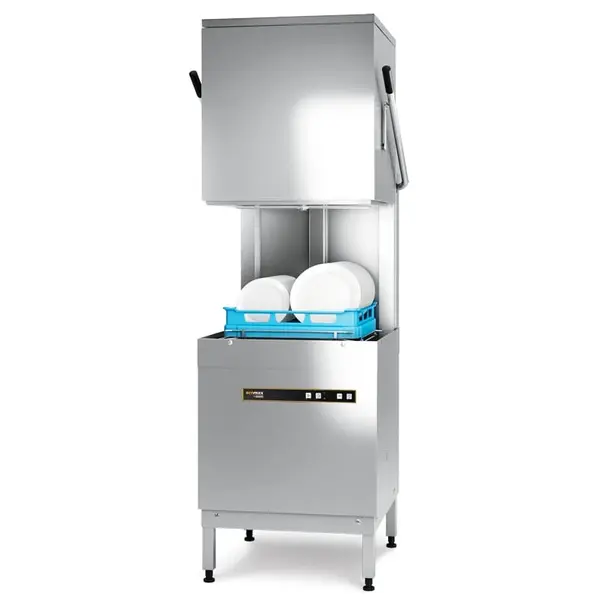 Doorschuifvaatwasser | ECOMAX | Mand 500x500 | Afvoerpomp | Zeeppomp | Naglanspomp | 400V | 635x742x1480(h)mm