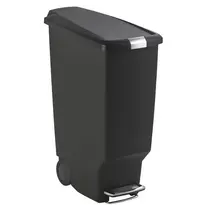 Simplehuman Pedaalemmer | SLIM STEP CAN | Kunststof | Zwart | 40L | Klapdeksel | Wielen | 260x490x640(h)mm 