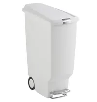 Simplehuman Pedaalemmer | SLIM STEP CAN | Kunststof | Wit | 40L | Klapdeksel | Wielen | 260x490x640(h)mm