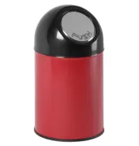 V-Part Afvalbak | Metaal/Kunststof | Rood/Zwart | 30L | Duwdeksel | Ø305x540(h)mm 