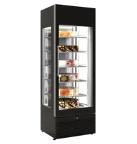 Framec Gebaksvitrine | VENERE | Zwart | -2°C/+10°C | Statisch | 6 Niveaus | Wielen | 668x773x2000(h)mm