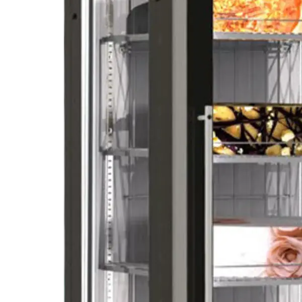 Gebaksvitrine | VENERE | Zwart | -2°C/+10°C | Statisch | 6 Niveaus | Wielen | 668x773x2000(h)mm