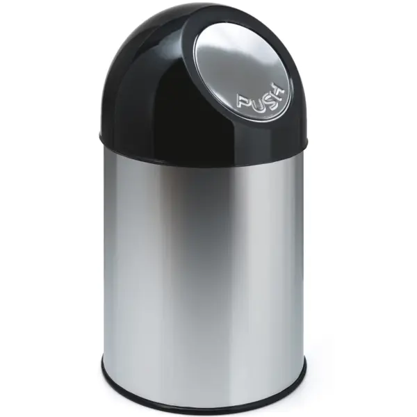 Afvalbak | RVS/Kunststof | Zwart | 30L | Duwdeksel | Ø305x540(h)mm