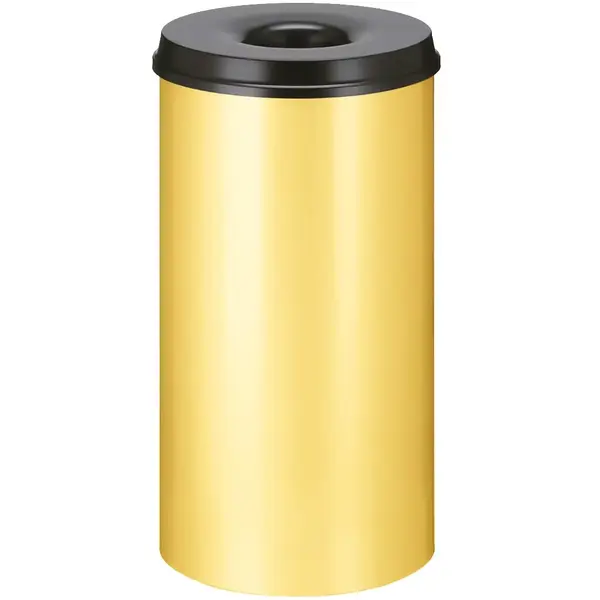 Afvalbak | Metaal | Geel/Zwart | 50L | Open | Vlamdovend | Ø335x630(h)mm