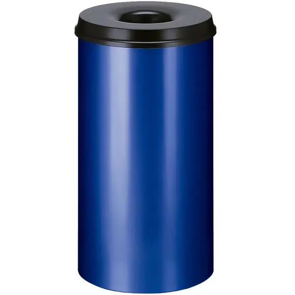 Afvalbak | Metaal | Blauw/Zwart | 50L | Open | Vlamdovend | Ø335x630(h)mm