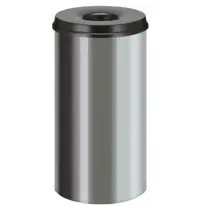 V-Part Afvalbak | RVS | Zwart | 50L | Open | Vlamdovend | Ø335x630(h)mm 