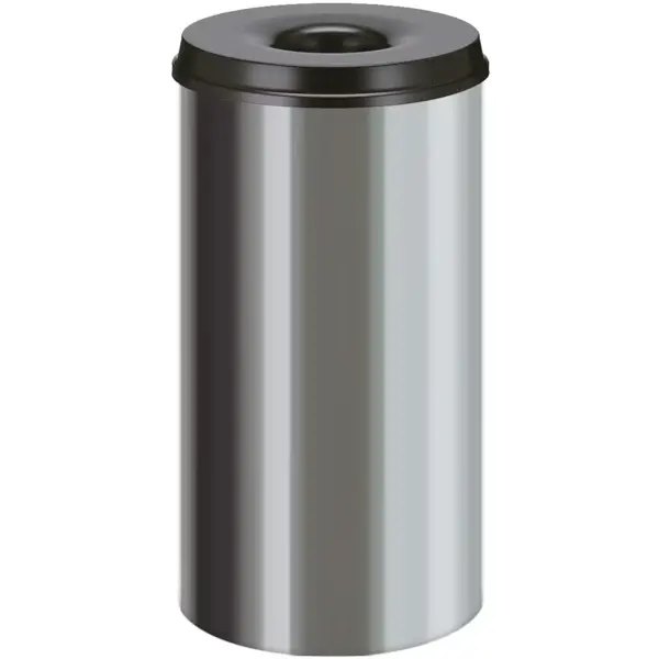 Afvalbak | RVS | Zwart | 50L | Open | Vlamdovend | Ø335x630(h)mm