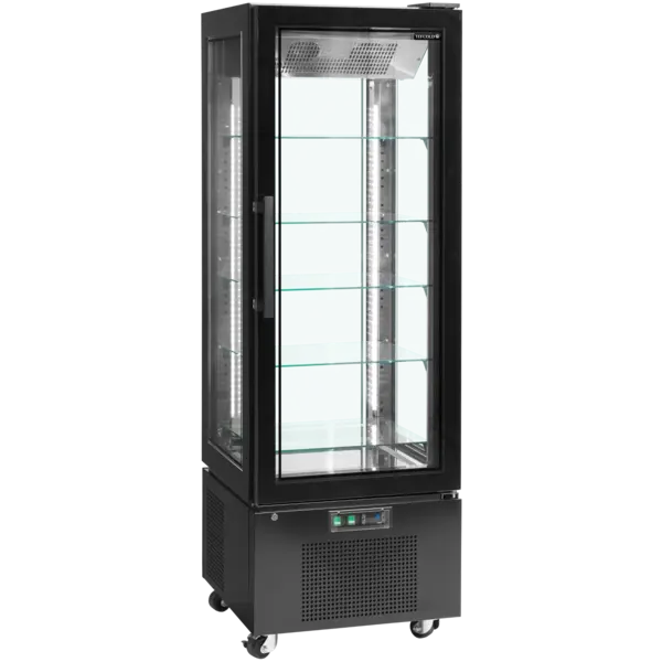 Koelvitrine | UPD | 364L | Zwart | +2°C/+12°C | Geforceerd | 6 Niveaus | Wielen (Geremd) | 650x650x1950(h)mm