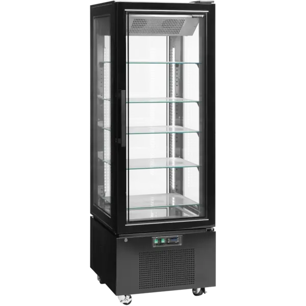 Vriesvitrine | UPD | 364L | Zwart | -18°C/-22°C | Geforceerd | 6 Niveaus | Wielen (Geremd) | 650x650x1950(h)mm