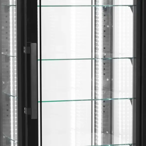 Vriesvitrine | UPD | 364L | Zwart | -18°C/-22°C | Geforceerd | 6 Niveaus | Wielen (Geremd) | 650x650x1950(h)mm