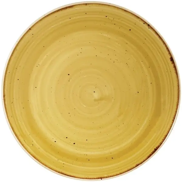 Coupeborden | STONECAST | Keramiek | Mosterdgeel | 12 Stuks | Ø165mm