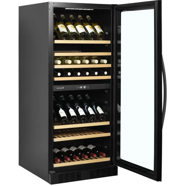 Wijnkoelkast | SERIE TFW | 270L (119x 75cl) | Zwart | 2 Zones | +5°C/+18°C | Statisch + Ventilator | 595x680x1390(h)mm