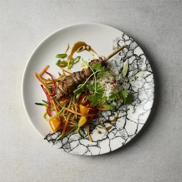 Coupeborden | KINTSUGI ACCENTS | Keramiek | Wit | 12 Stuks | Ø165mm