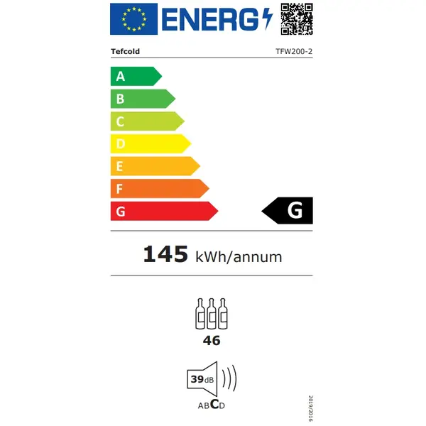 Wijnkoelkast | SERIE TFW | 155L (46x 75cl) | Zwart | 2 Zones | +5°C/+18°C | Statisch + Ventilator | 595x570x820(h)mm