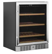 Tefcold Wijnkoelkast | SERIE TFW | 155L (48x 75cl) | RVS/Zwart | 1 Zone | +5°C/+18°C | Statisch + Ventilator | 595x570x820(h)mm