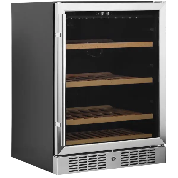 Wijnkoelkast | SERIE TFW | 155L (48x 75cl) | RVS/Zwart | 1 Zone | +5°C/+18°C | Statisch + Ventilator | 595x570x820(h)mm