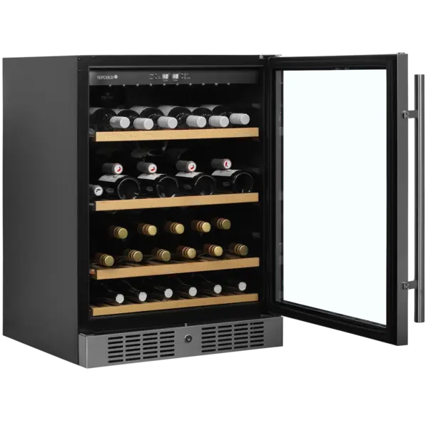 Wijnkoelkast | SERIE TFW | 155L (48x 75cl) | RVS/Zwart | 1 Zone | +5°C/+18°C | Statisch + Ventilator | 595x570x820(h)mm