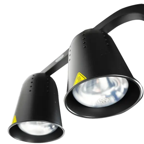 Warmhoudbrug | Zwart | Hoogte Verstelbaar | Infraroodlampen (2x 250W) | 1/1 GN | 453x360x790(h)mm