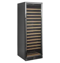 Tefcold Wijnkoelkast | SERIE TFW | 426L (165x 75cl) | RVS/Zwart | 1 Zone | +5°C/+18°C | Statisch + Ventilator | 595x680x1760(h)mm