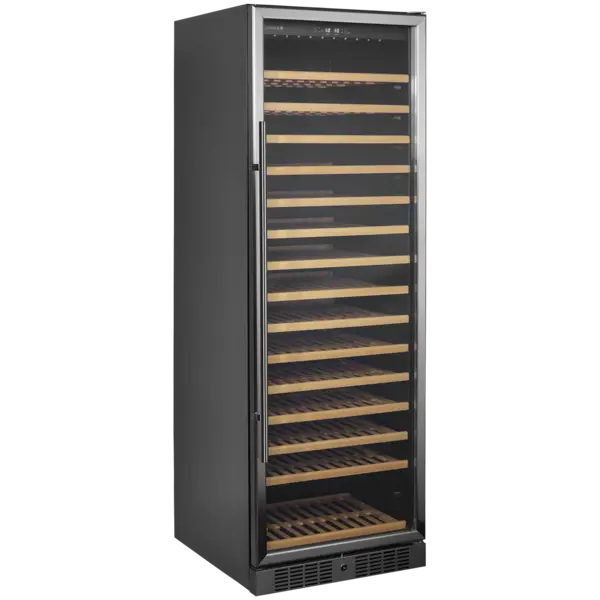 Wijnkoelkast | SERIE TFW | 426L (165x 75cl) | RVS/Zwart | 1 Zone | +5°C/+18°C | Statisch + Ventilator | 595x680x1760(h)mm