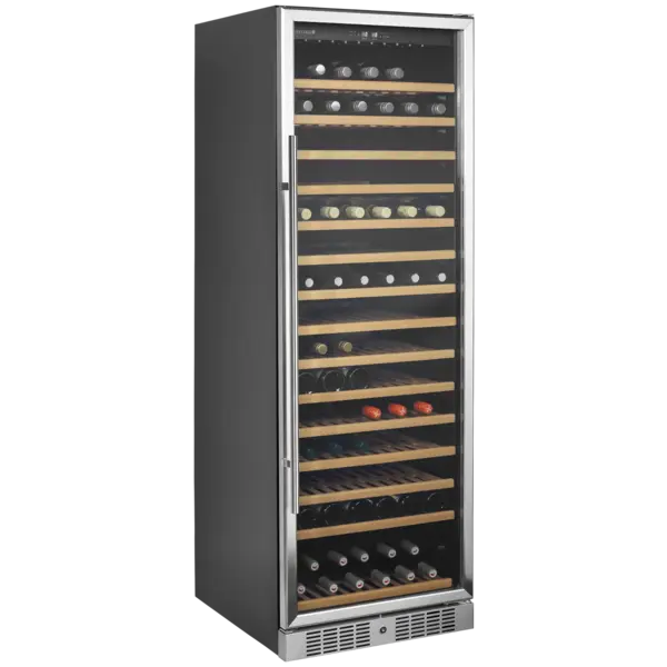 Wijnkoelkast | SERIE TFW | 426L (165x 75cl) | RVS/Zwart | 1 Zone | +5°C/+18°C | Statisch + Ventilator | 595x680x1760(h)mm