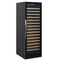 Tefcold Wijnkoelkast | SERIE TFW | 426L (165x 75cl) | Zwart | 1 Zone | +5°C/+18°C | Statisch + Ventilator | 595x680x1760(h)mm