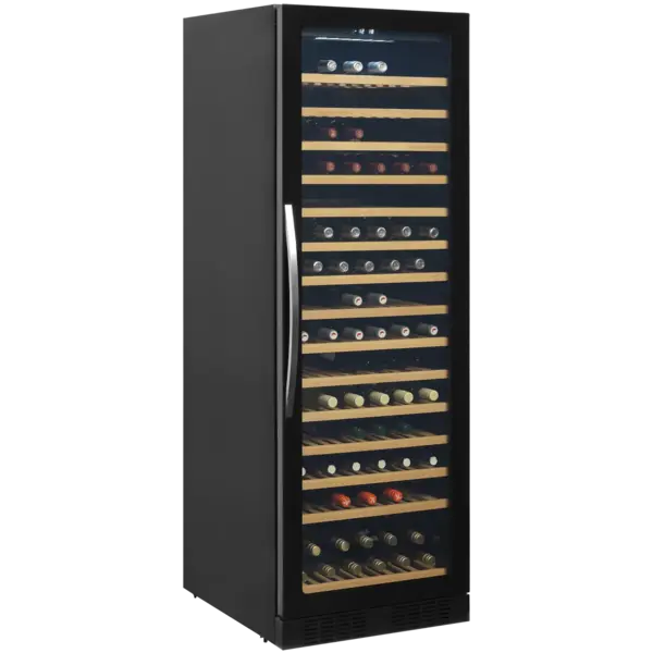 Wijnkoelkast | SERIE TFW | 426L (165x 75cl) | Zwart | 1 Zone | +5°C/+18°C | Statisch + Ventilator | 595x680x1760(h)mm