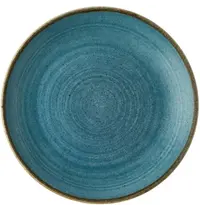 Churchill Coupeborden | STONECAST RAW | Porselein | Blauw | 12 Stuks | Ø217mm
