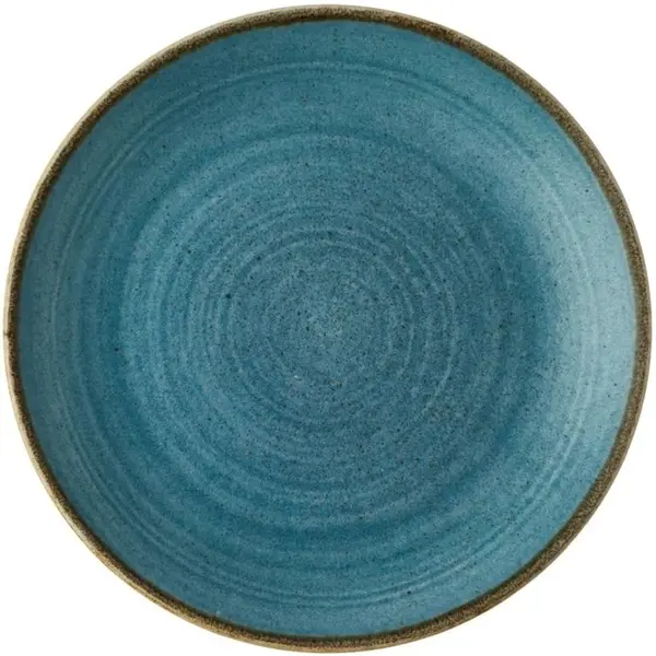 Coupeborden | STONECAST RAW | Porselein | Turquoise | 12 Stuks | Ø220mm