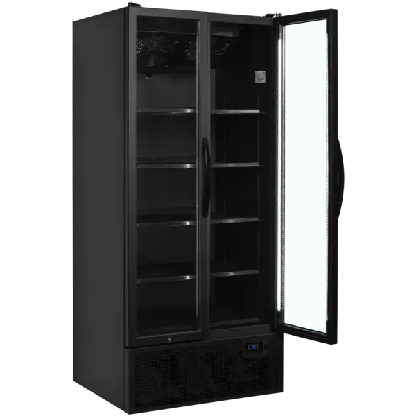 Koelkast | SERIE FS | 707L | Zwart | +2°C/+10°C | Geforceerd | Draaideuren | Wielen | 890x740x1990(h)mm