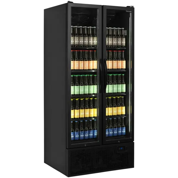 Koelkast | SERIE FS | 707L | Zwart | +2°C/+10°C | Geforceerd | Draaideuren | Wielen | 890x740x1990(h)mm