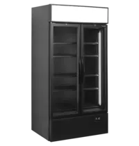 Tefcold Koelkast | SERIE FSC | 796L | Zwart | +2°C/+10°C | Geforceerd | Draaideuren | Wielen | 1000x790x2000(h)mm