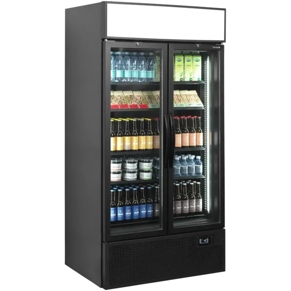 Koelkast | SERIE FSC | 796L | Zwart | +2°C/+10°C | Geforceerd | Draaideuren | Wielen | 1000x790x2000(h)mm
