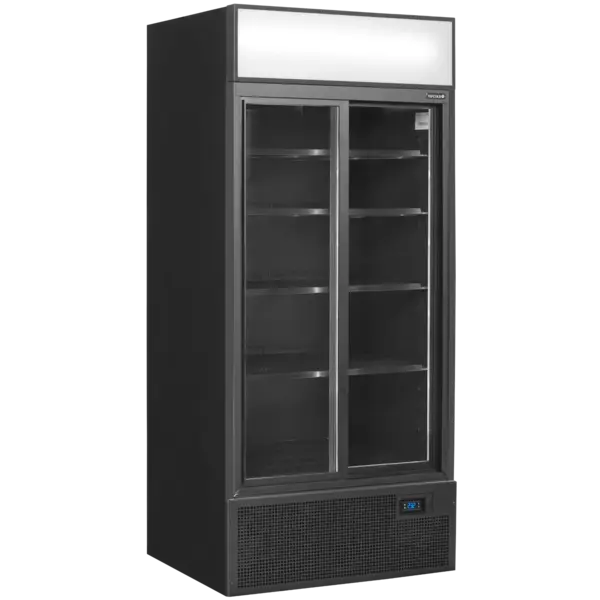 Koelkast | SERIE FSC | 707L | Zwart | +2°C/+10°C | Geforceerd | Schuifdeuren | Wielen | 890x740x1990(h)mm