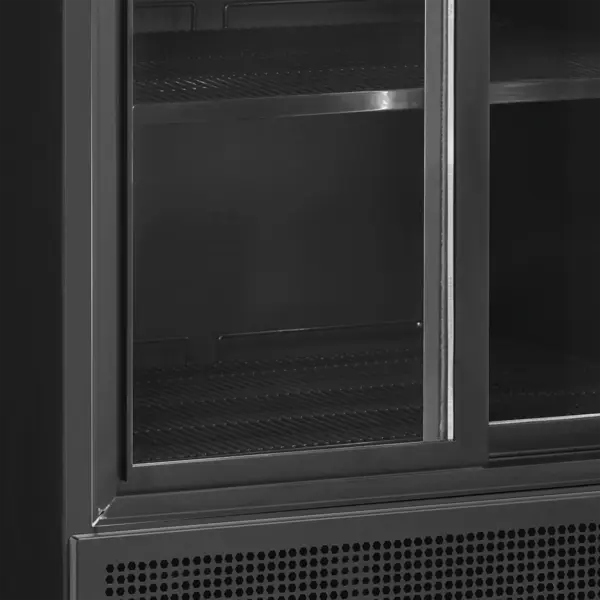 Koelkast | SERIE FSC | 707L | Zwart | +2°C/+10°C | Geforceerd | Schuifdeuren | Wielen | 890x740x1990(h)mm
