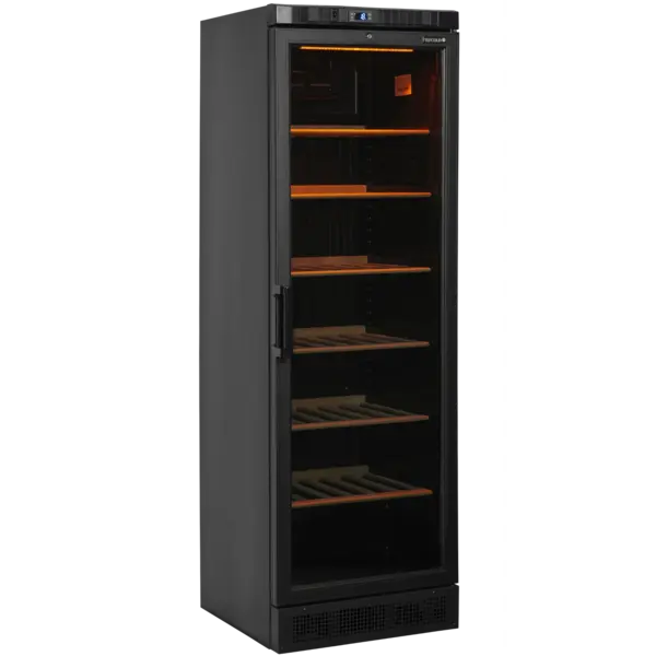 Wijnkoelkast | CPV | 372L (118x 75cl) | Zwart | 1 Zone | +1°C/+18°C | Statisch + Ventilator | 595x640x1840(h)mm