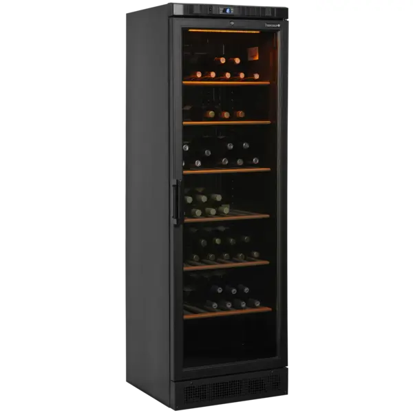 Wijnkoelkast | CPV | 372L (118x 75cl) | Zwart | 1 Zone | +1°C/+18°C | Statisch + Ventilator | 595x640x1840(h)mm