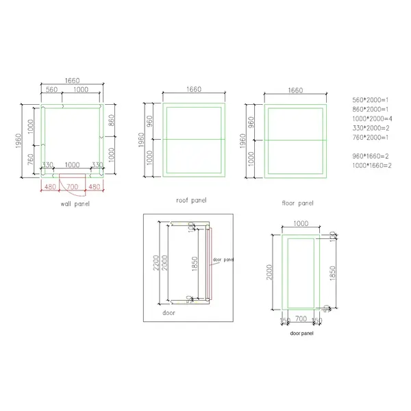 Vriescel | ENTRY LINE | Incl. Motor | 5.1m³ | -10°C/-25°C | Isolatie 100mm | 230V | 1660x1960x2200(h)mm