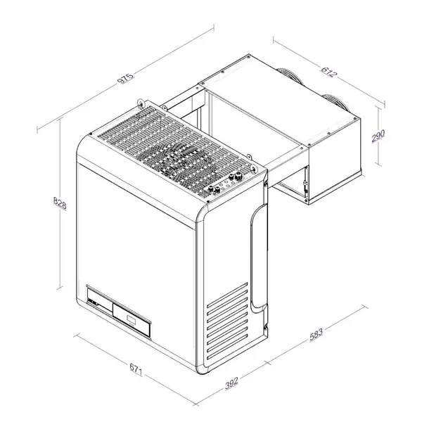Vriescel | ENTRY LINE | Incl. Motor | 10.4m³ | -10°C/-25°C | Isolatie 100mm | 230V/400V | 1960x3160x2200(h)mm