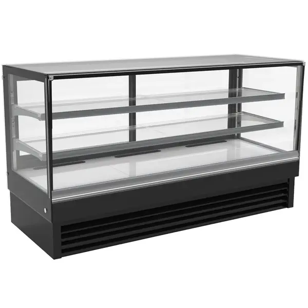 Koelvitrine | 436L | RVS/Zwart | +2°C/+8°C | Geforceerd | 3 Niveaus | 2000x680x1200(h)mm