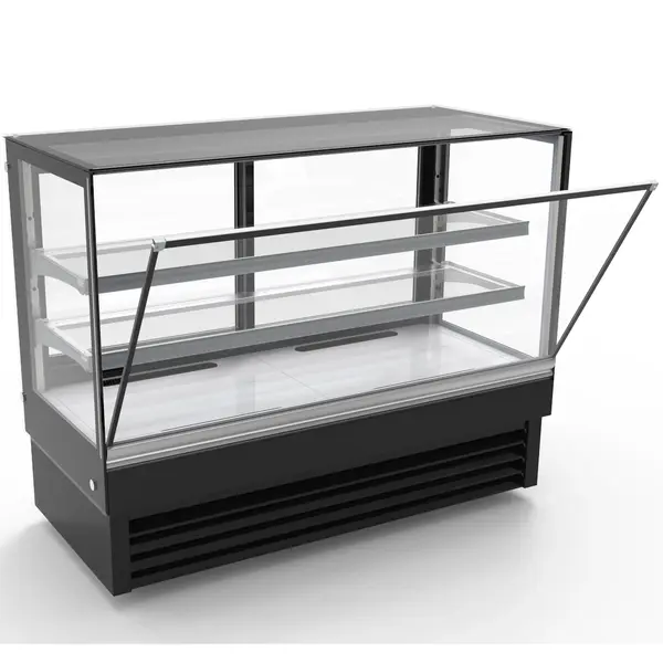Koelvitrine | 436L | RVS/Zwart | +2°C/+8°C | Geforceerd | 3 Niveaus | 2000x680x1200(h)mm