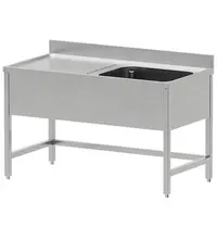 Diverso by Diamond Spoeltafel | ECO | RVS | 1 Spoelbak (Rechts) + Afdruipvlak | Achteropstand | 1200x700x865/965(h)mm