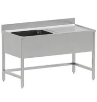 Diverso by Diamond Spoeltafel | ECO | RVS | 1 Spoelbak (Links) + Afdruipvlak | Achteropstand | 1400x700x865/965(h)mm